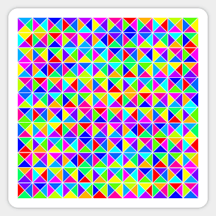 Colorful Squares Triangles White Lines Sticker